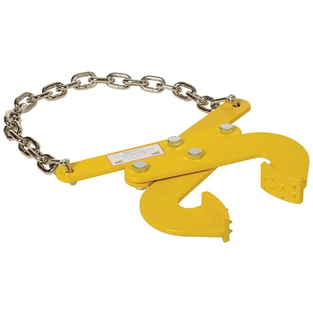 Vestil Steel Low Profile Double Scissor Pallet Puller, 2" x 16-3/4". x 13-3/4", 5000 lb Capacity, Yellow PAL-LP